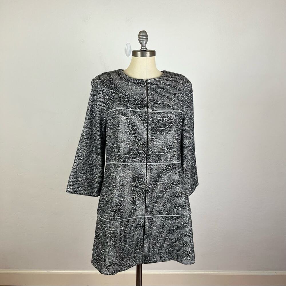 Cabi The Times Black Heather Open Front Jacket